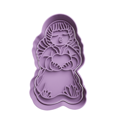Angel con Corazon Cortador de Galletas STL