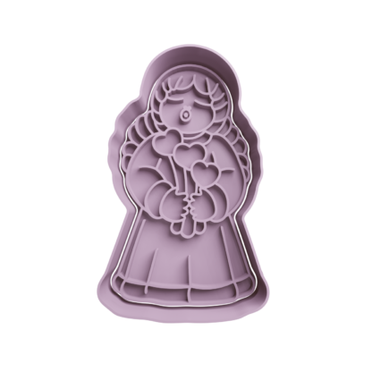 Angel con Corazones Cortador de Galletas STL