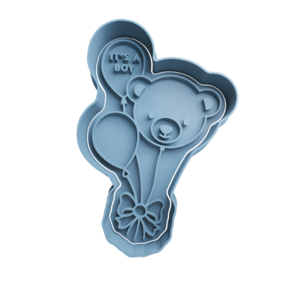 Globo con Cara Osito – Its a Boy Cortador de Galletas STL
