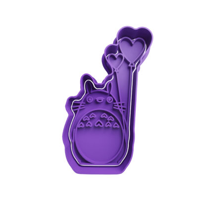 Totoro con Globos de Corazon Cortador de Galletas STL