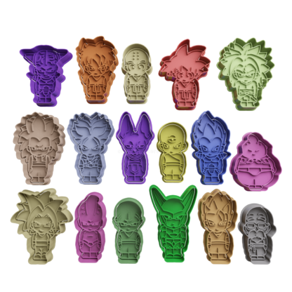 Set Dragon Ball Z Chibi Cortador de Galletas STL