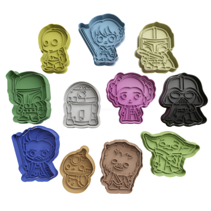 Set Starwars Cute Cortador de Galletas STL