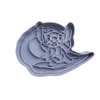 Stitch Surfeando Cortador de Galletas STL
