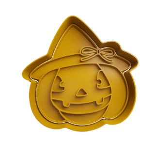 Calabaza Halloween con Sombrero de Bruja Cortador de Galletas STL 2 Calabaza Halloween con Sombrero de Bruja Cortador de Galletas STL 2