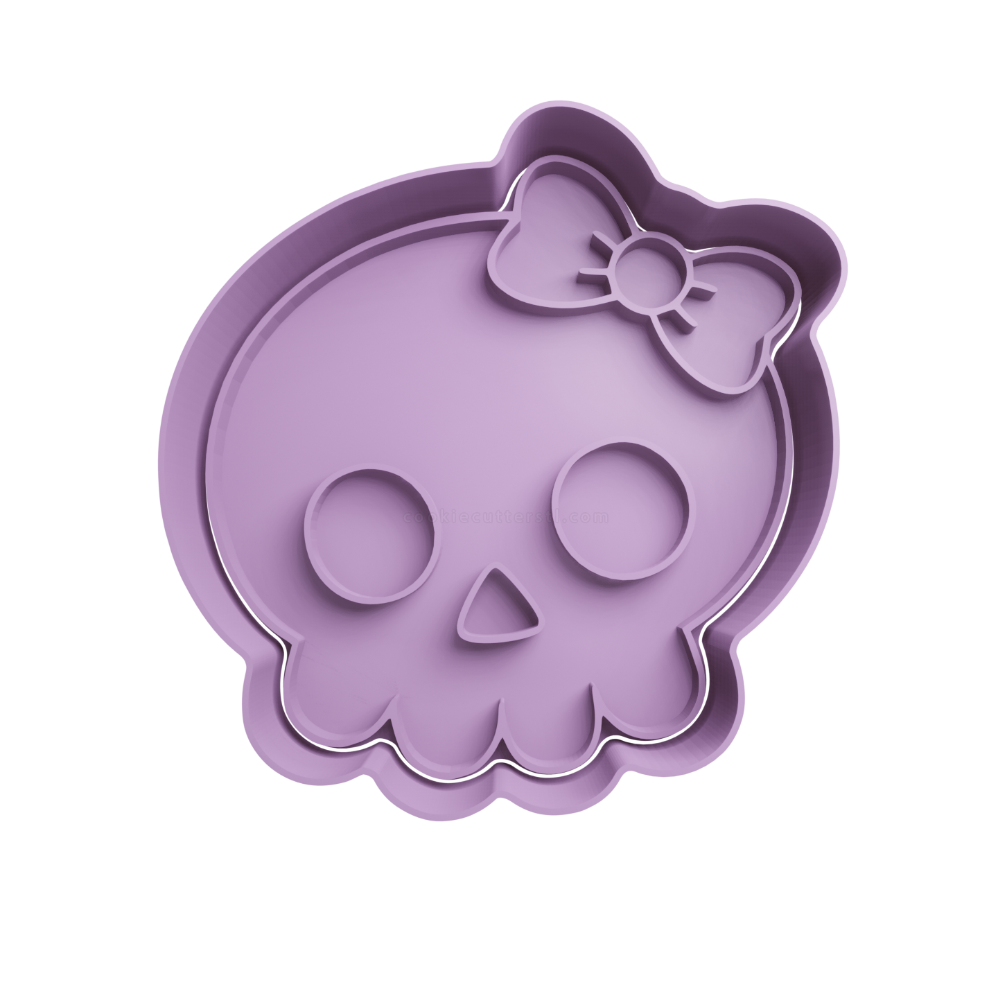 Calavera Cute con Moño Cortador de Galletas STL Calavera Cute con Moño Cortador de Galletas STL