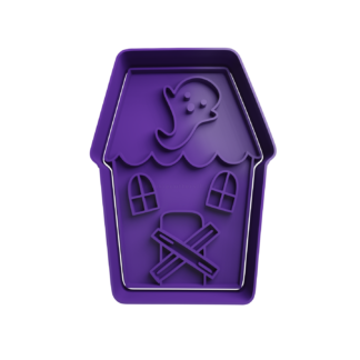 Casa de Halloween con Fantasma Cortador de Galletas STL Casa de Halloween con Fantasma Cortador de Galletas STL