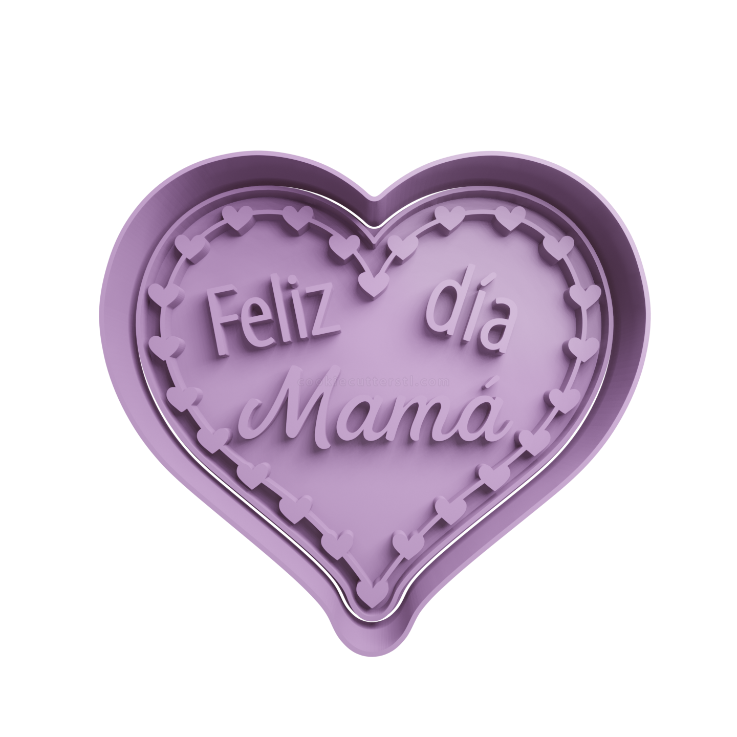 Feliz día Mamá en Corazon Cortador de Galletas STL Feliz día Mamá en Corazon Cortador de Galletas STL
