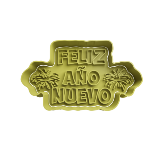 Feliz Año Nuevo Cortador de Galletas STL 2