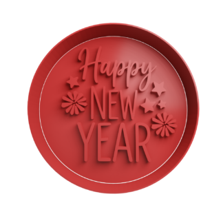 Happy New Year Cortador de Galletas STL 3