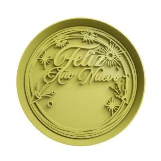 Happy New Year Cortador de Galletas STL 4