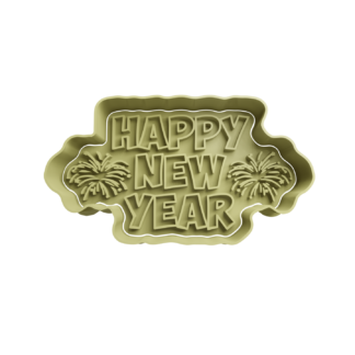 Happy New Year Cortador de Galletas STL 2