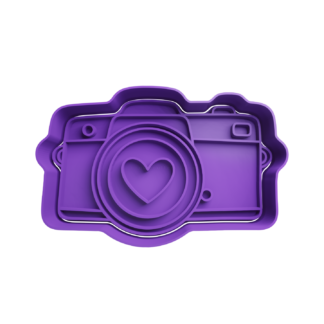 Camara Fotografica con Corazon Cortador de Galletas STL