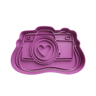 Camara Fotografica con Corazon Cortador de Galletas STL 2