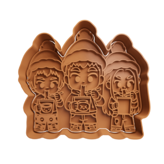 Rumi, Mira & Zoey comiendo Ramen Cortador de Galletas STL