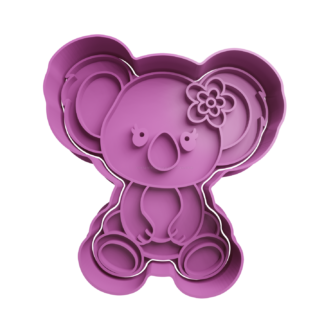 Koala with Flower Cookie Cutter STL