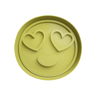 😍Emoticon Smiling Face with Heart-Eyes Cookie Cutter STL