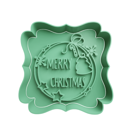 push merry christmas circulo copia cookie cutter stl