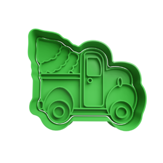 Truck with Christmas Tree Cookie Cutter STL