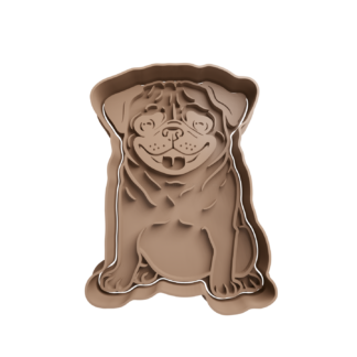 Pug Dog Cookie Cutter STL