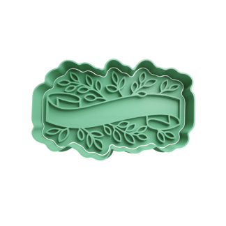 Label with Leaves Cookie Cutter STL