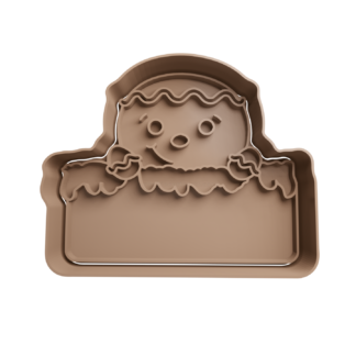 Gingerbread Man with Label Cookie Cutter STL