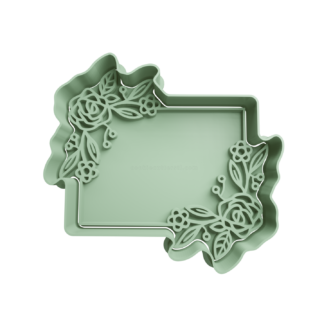 Rectangle with Foliage Leaves Cookie Cutter STL