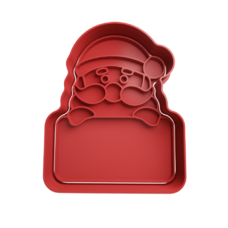 Santa Claus with Label Cookie Cutter STL