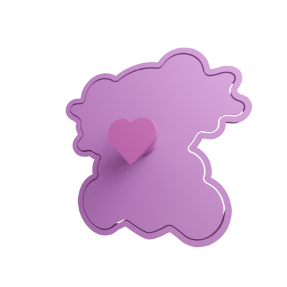 Teddy Bear with Heart Cookie Cutter STL 3