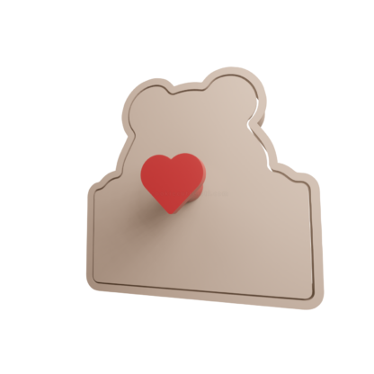 Teddy Bear with Label Cookie Cutter STL