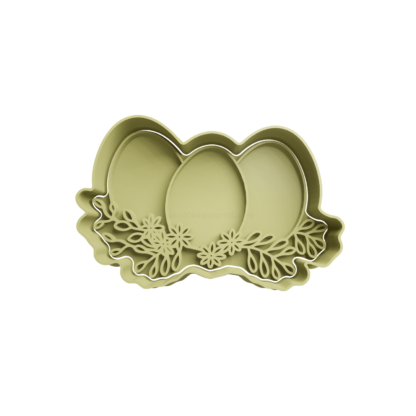 Easter Eggs with Flowers Cookie Cutter STL