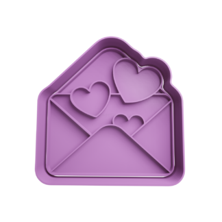 Letter with Hearts Cookie Cutter STL