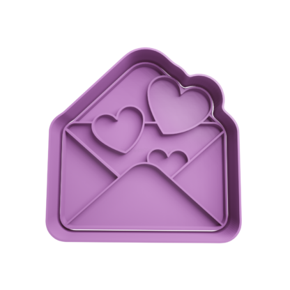 Letter with Hearts Cookie Cutter STL