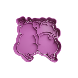 Pig Couple Cookie Cutter STL 2