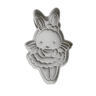 Bunny with Dress Cookie Cutter STL