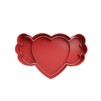 Heart Wings Cookie Cutter STL