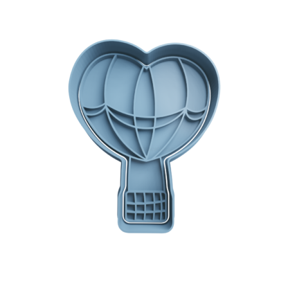 Hot Air Balloon Heart Cookie Cutter STL