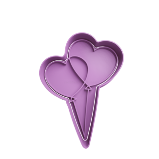 Heart Shaped Balloons Cookie Cutter STL