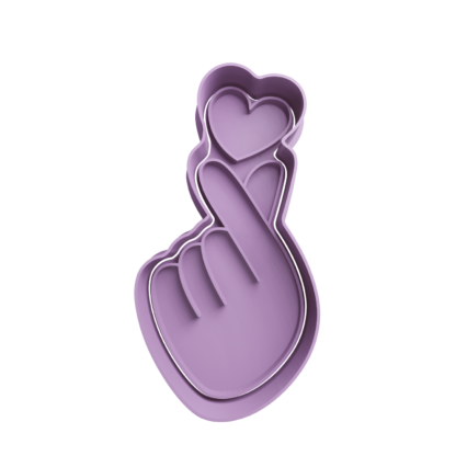 Finger Heart Cookie Cutter STL 2