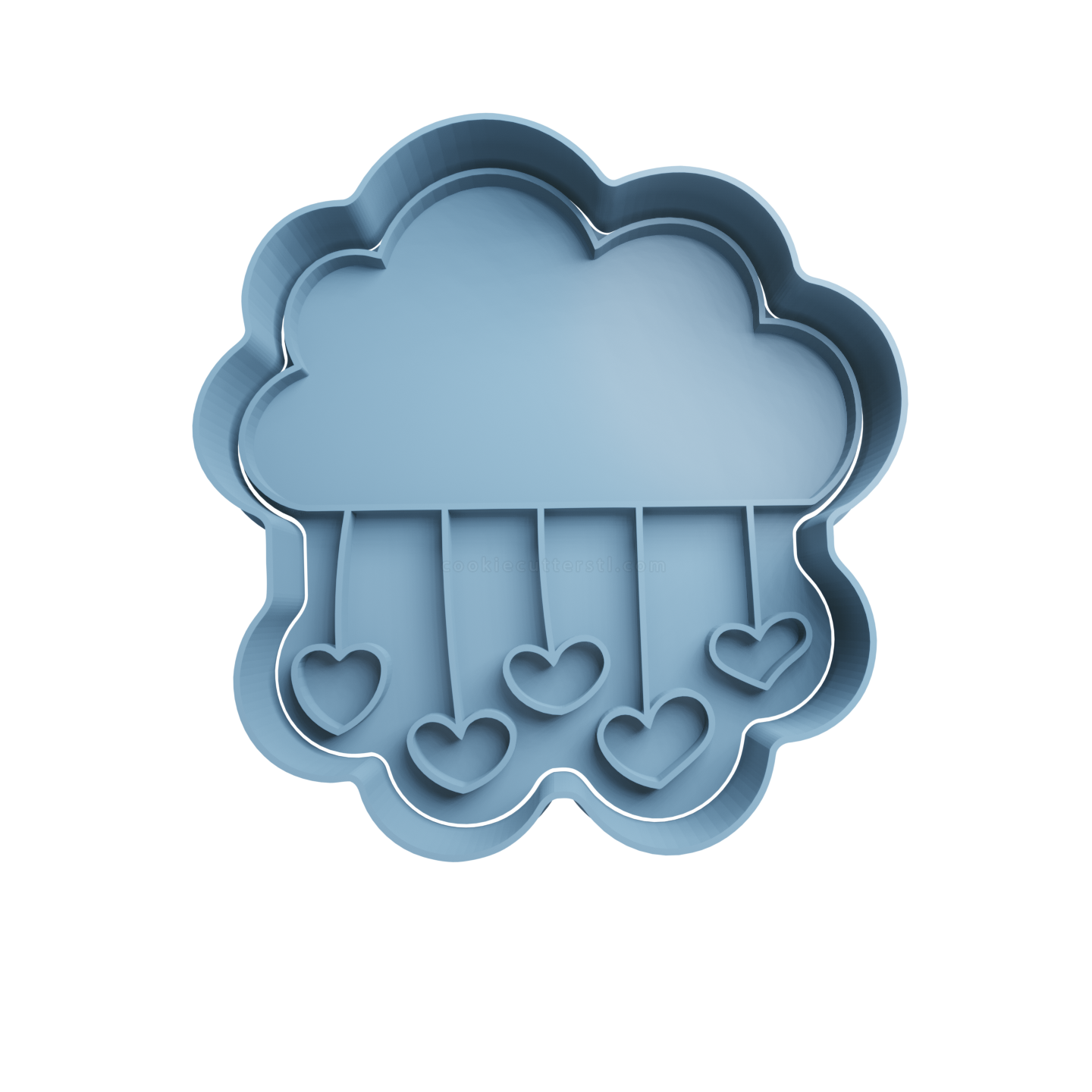 Cloud with Rain Hearts Cookie Cutter STL - Cookie Cutter STL Store - design  optimized