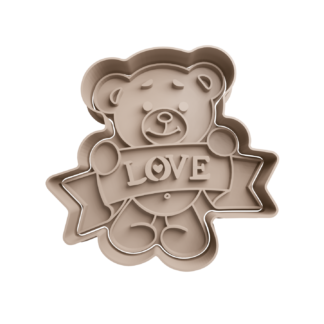 Teddy Bear Love Cookie Cutter STL
