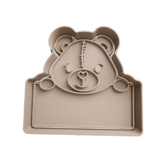 Teddy Bear with Label Cookie Cutter STL