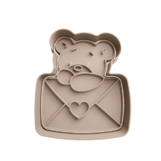 Teddy Bear with Letter Cookie Cutter STL