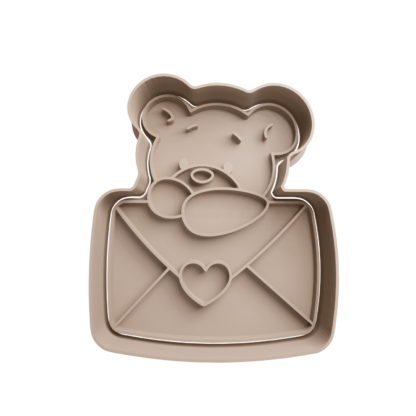 Teddy Bear with Letter Cookie Cutter STL