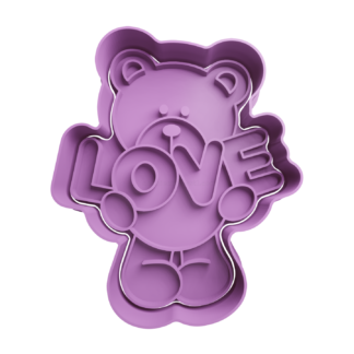 Teddy Bear Love Cookie Cutter STL