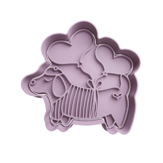 Dog Floating With Balloons Cookie Cutter STL