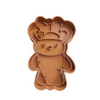 Bunny Wearing Carrot Costume Cookie Cutter STL