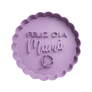 Feliz día Mamá with flower Cookie Cutter STL 2