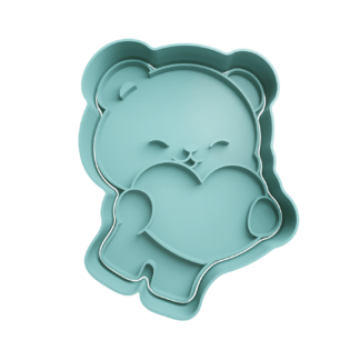 Teddy Bear with Heart Cookie Cutter STL 6