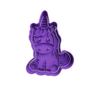 Unicorn Cute Cookie Cutter STL 2