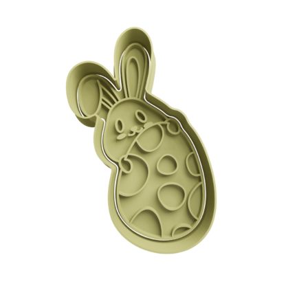 Easter Bunny with Egg Cookie Cutter STL 2